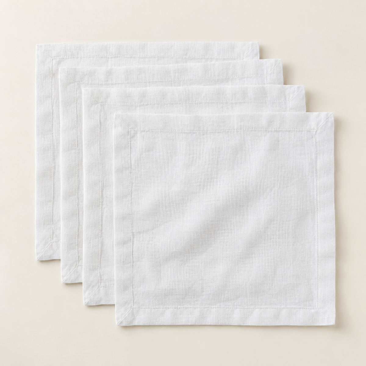 AI-generated sample: White Linen Napkins, Set of 4
