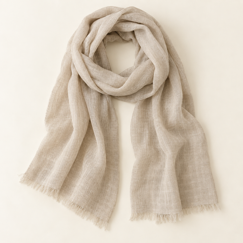AI-generated sample: Natural Lightweight Linen Scarf